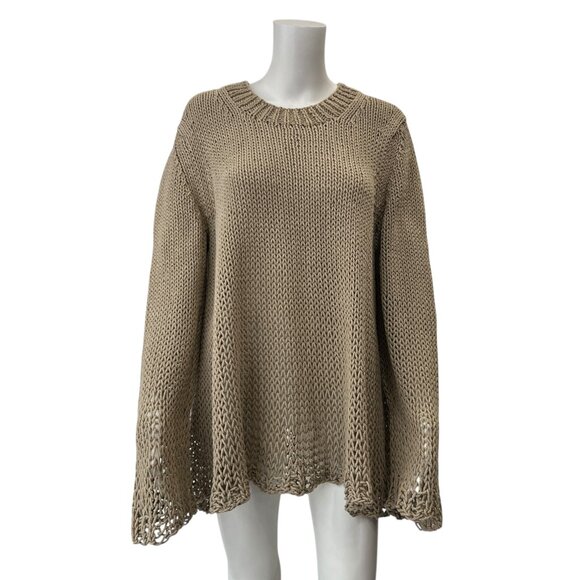 Michael Kors Beige Linen Open Knit Pullover Sweater size XL - Picture 1 of 7